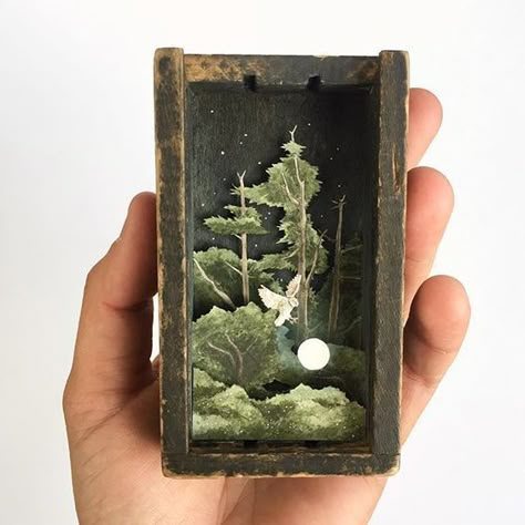 Box Assemblage, Matchbox Crafts, Matchbox Art, Shadow Box Art, Tin Art, Assemblage Art, Arts And Crafts Movement, Paper Sculpture, Miniature Art