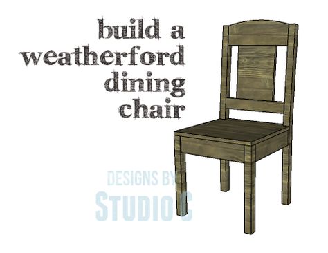 DIY Plans to Build a Weatherford Dining Chair I’ve said it many times before – chairs are so easy to construct and this chair is no exception! Need extra seating for the upcoming holida… Recycled Wood Projects, Diy Chairs, Dining Chairs Diy, Wood Projects Easy, Chairs Diy, Chair Diy, Woodworking Chair, Farmhouse Dining Chairs, Diy Dining