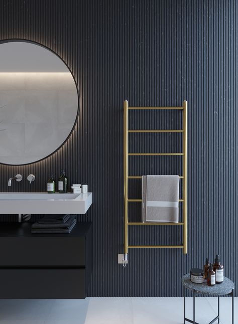 Electric towel rail information from AEON Warm Bathroom, Electric Towel Warmer, Electric Towel Rail, Bathroom Radiators, Bathroom Towel Rails, Karim Rashid, Towel Radiator, Designer Radiator, Towel Warmer