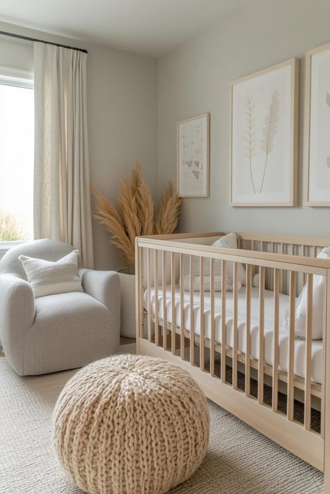 Nursery Furniture Set, Nursery With Crib And Bed, Nursery And Office Combo, Minimalist Gender Neutral Nursery, Beige Nursery Ideas, Small Room Nursery Ideas, Nursery Ideas Colorful, Neutral Nautical Nursery, Taupe Nursery