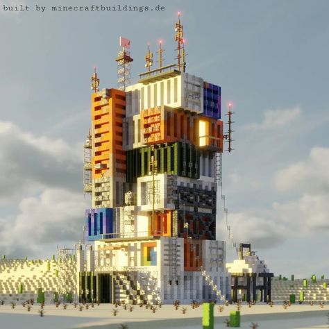 Apocalypse House, Minecraft Temple, Minecraft Skyscraper, Cyberpunk Building, Minecraft Modern City, Blender Render, Minecraft Steampunk, Minecraft City Buildings, Minecraft Modern