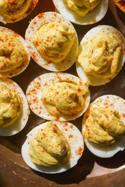 Healthy Deviled Eggs Recipe, Greek Yogurt Deviled Eggs, Eggs Greek Yogurt, Healthy Deviled Eggs, Ground Turkey Meatballs, Make Greek Yogurt, Gluten Free Sweet Potato, Lemon Cookies Recipes, Creamy Eggs