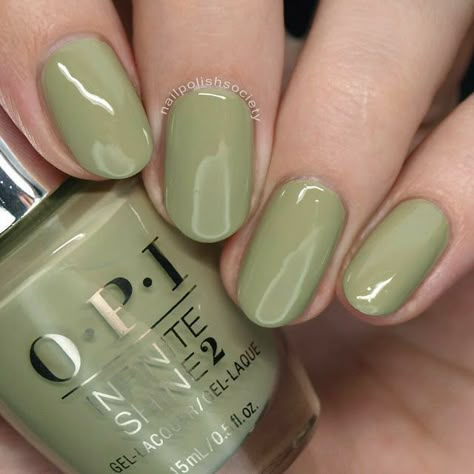 Sage Green Nail Polish, Sage Green Nail, Green Manicure, Unghie Nail Art, Green Nail Polish, Green Nail, Opi Nails, Nails Fall, Minimalist Nails