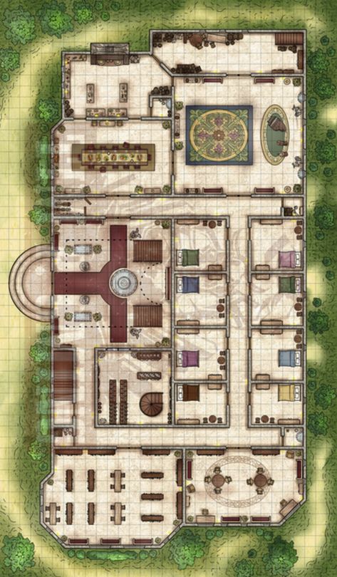 Dnd Hotel Map, Dnd Estate Map, Mansion Rpg Map, Mansion Battlemap, Dnd Mansion Map, Dnd House Map, Dnd Mansion Battle Map, Dnd Auction House Map, Manor House Battlemap