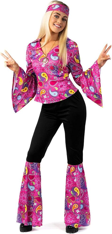 Women 70's Dress Outfit 60s Halloween Costume For Women Hippie Outfits Women, Disco Costume For Women, 60s Fancy Dress, Hippy Fancy Dress, Disco Fancy Dress, 70s Outfits Ideas, 70s Fancy Dress, 70s Disco Outfit, 70’s Outfit