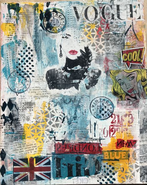 Pop Art Collage, Open Art, Art Collage, Fashion Drawing, Art Art, Collage Art, New Art, Pop Art, Mixed Media