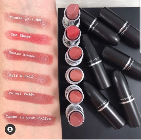 Mac Lipstick Collection, Mac Lipstick Swatches, Pale Skin Makeup, Makeup List, Makeup Shades, Lip Makeup Tutorial, Swag Makeup, Lipstick Collection, Makeup Tattoos