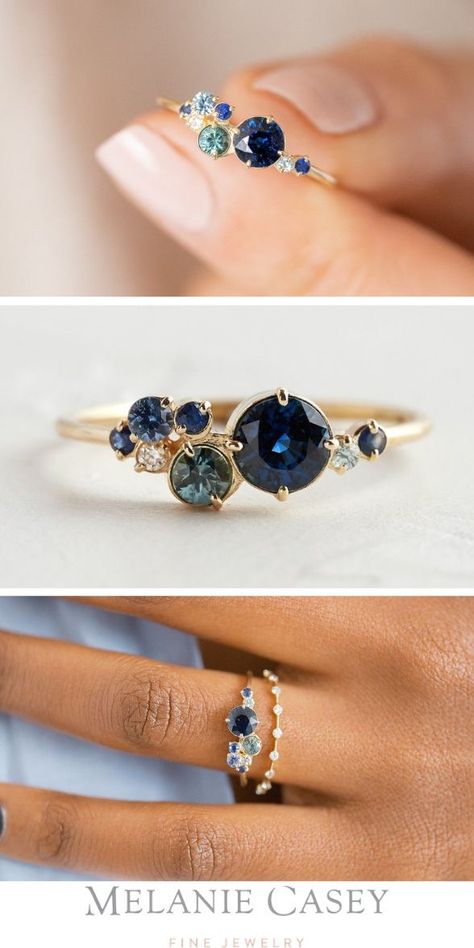 White Zircon Ring, Right Hand Rings For Women Simple, Mixed Stone Rings, Glass Dinner Plates, Rings For Right Hand, Diamond Ring Settings Ideas, Blue Sapphire And Diamond Ring, Wedding Ring Colored Stone, Nontraditional Engagement Rings Gemstone