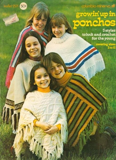 :::::::::::::::::::::::::::::::::::::::::::::::::::::::::::::::::::::::::::::::::::::::::::::::::::::::::::::: Kids Poncho Pattern, 1970s Crochet, Shawl Top, Poncho Au Crochet, Mini Booklet, Kids Poncho, Crochet Poncho Patterns, Crochet Vintage, Poncho Pattern