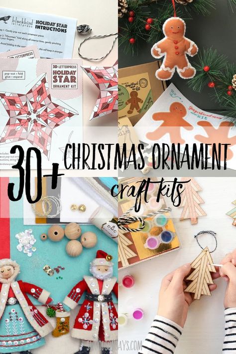 Click to see this curated list of Christmas ornament craft kits to make or gift! Includes ornament kits for kids to make too. Christmas Craft Kits To Sell, Christmas Craft Kits For Kids, Craft Kits To Make And Sell, Diy Craft Kits To Sell, Christmas Ornament Sewing, Christmas Tree Crafts For Kids, Christmas Craft Kits, Library Crafts, Winter Holiday Crafts