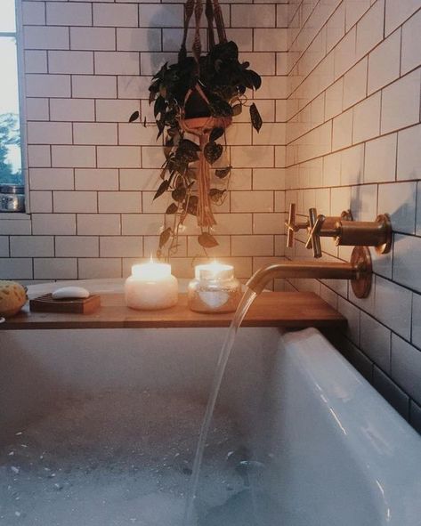 self care bath #home #bathroom #bath #homespa Spa In Casa, Boho Apartment, White Brick, Dream Bathroom, House Goals, Boho Home, Chic Home, Spa Day, Bathroom Inspiration