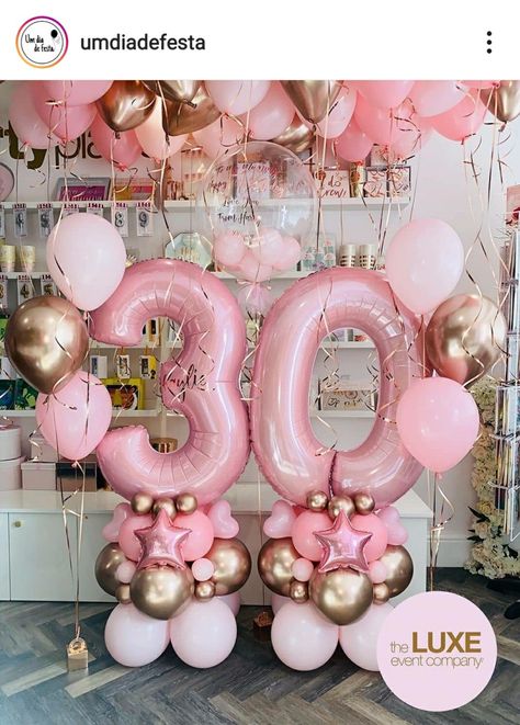 30th Birthday Balloons, Balloon Helium, 30 Balloons, Decoration Birthday Party, 30th Bday, Mini Balloons, Diy Balloon Decorations, Balloon Stands, Diy Balloon