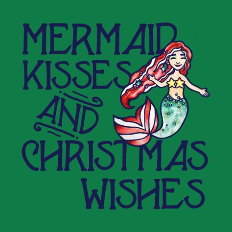 Mermaid Kisses and Christmas Wishes Mermaid Christmas Card, Christmas Mermaid Art, Beachy Christmas Cards, Cricut Mermaid, Aloha Christmas, Mermaid Cards, Christmas Mermaid, Caribbean Christmas, Beach Christmas Decorations