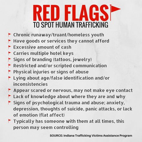 Human Trafficking Facts, Human Traffic, Stop Human Trafficking, Human Trafficking Awareness, Forensic Psychology, Social Campaign, Red Flags, Create Awareness, Social Work