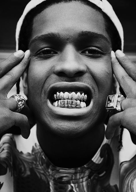 ASAP rocky Gold Teeth Grills, Gangsta Grillz, Lord Pretty Flacko, Teeth Clip, Grillz Teeth, Teeth Caps, Diamond Grillz, Gold Grill, Pretty Flacko