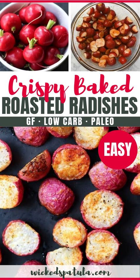 Roast Radishes, Roasted Radishes Recipe, Radishes Recipe, Paleo Side Dishes, Roasted Radishes, Radish Recipes, How To Roast, Green Recipes, Paleo Recipes Easy