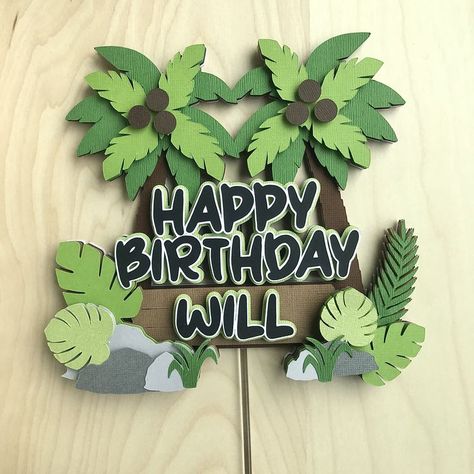 Enchanted Forest Party, Party Topper, Forest Party, Jungle Cake, Safari Theme Party, Happy Birthday Cake Topper, Dino Party, Safari Birthday, Safari Theme