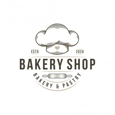 Cookery Logo, Logo Design For Bakery, Bakery Cafe Logo, Bakery Logo Inspiration, Desain Merek, Baking Logo Design, Bakery Shop Design, Vintage Bakery, Bakery Business Cards