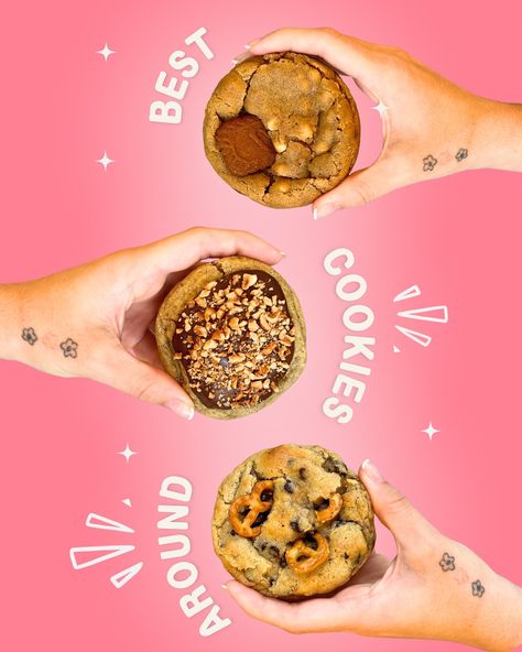 FACTS 😉 🍪Our cookies are: •Homemade 💗 •Freshly Baked the morning of collection/shipping 👩‍🍳 •Made with the best ingredients 🍪 •SO DELICIOUS & IRRESISTIBLE 😍🤤 We KNOW you’ll LOVE them😉❤️ ••••• #cookies #cookiebusiness #ballito #southafrica #desserts Aesthetic Cookie Pictures, Cookie Shop Branding, Cookies Photoshoot, Cookie Photoshoot, Cookie Photography, Cookies Photography, Food Photography Dessert, Cookie Pictures, Soft Cookies