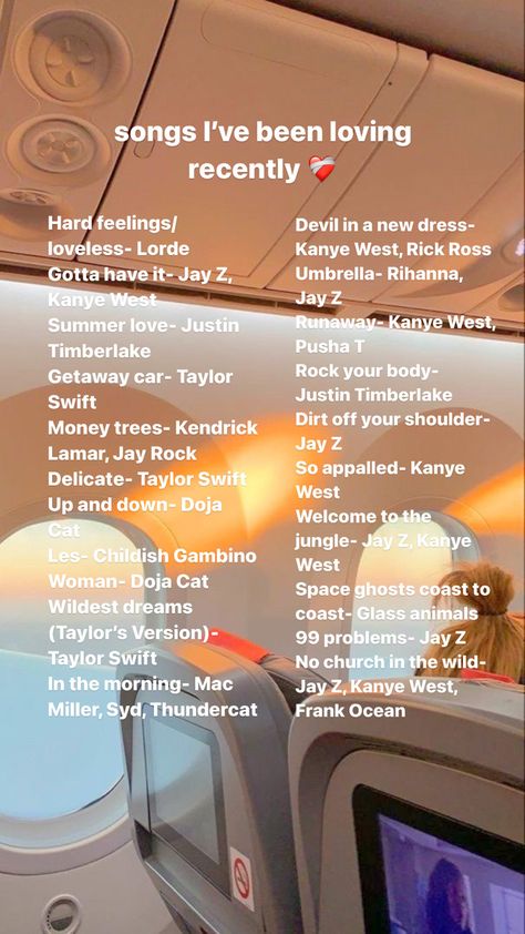 Airplane Songs, Airport Playlist, Airplane Playlist, Airplanes Song, Songs Ideas, Jay Z Kanye West, Playlist Songs, Summer Songs Playlist, Music List