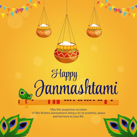 Creative happy krishna janmashtami banne... | Premium Vector #Freepik #vector #janamashtmi #janamashtami #janmashtami #krishna-background Janmashtami Banner, कृष्ण जन्माष्टमी, Happy Krishna Janmashtami, Happy Krishna, Janmashtami Wishes, Festival Quotes, Happy Janmashtami, Lakshmi Images, Krishna Janmashtami