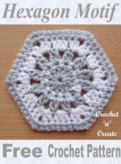 data-pin-description="A free crochet hexagon motif pattern for you to crochet pillow covers, blankets or bags, easy and quick to make. CLICK to get the pattern. | #crochetmotif #crochethexagon #crochetcoaster #crochetncreate #crochet #howto #crochetpattern #freecrochetpattern #easypattern #freepattern #forbeginners #diy #crafts" Hexagon Crochet Pattern, Motifs Granny Square, Beau Crochet, Crochet Coasters Free Pattern, Crochet Hack, Confection Au Crochet, Crochet Pillow Cover, Crochet Motif Patterns, Crochet Hexagon