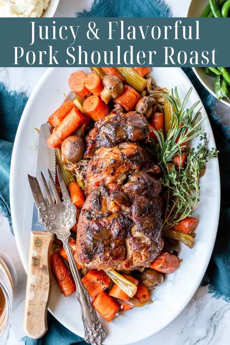 Boneless Pork Shoulder Recipes, Boneless Pork Shoulder Roast, Pork Gravy, Pork Shoulder Recipes, Great Dinner Recipes, Impressive Dinner, Shoulder Roast, Boneless Pork Shoulder, Pork Shoulder Roast