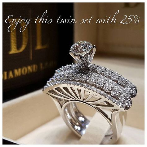 Enjoy this twin set for 25% Discount Starting from December 6th to December 31st. Happy holidays. Code numbe Wedding Rin, خواتم خطوبة, Moms Fashion, Romantic Rings, Eternity Rings, Engagement Wedding Ring, Sparkle Jewelry, Crystal Design, White Jewelry