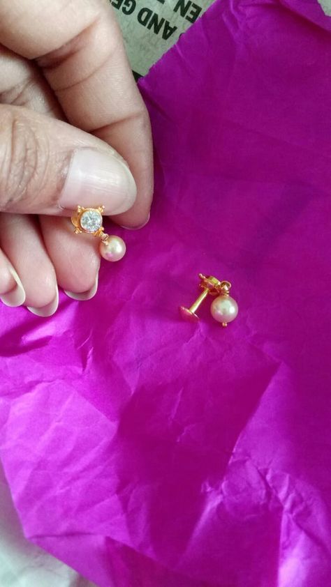 Small Buttas Ear Rings Gold, Muthyam Earrings Gold, 1 Gram Gold Earrings For Kids, Muthyam Rings Gold, Simple Daily Wear Earrings Gold Indian, Studs For Kids Gold, Kids Earrings Gold Indian, 2grams Gold Earrings, Baby Earrings Gold Indian