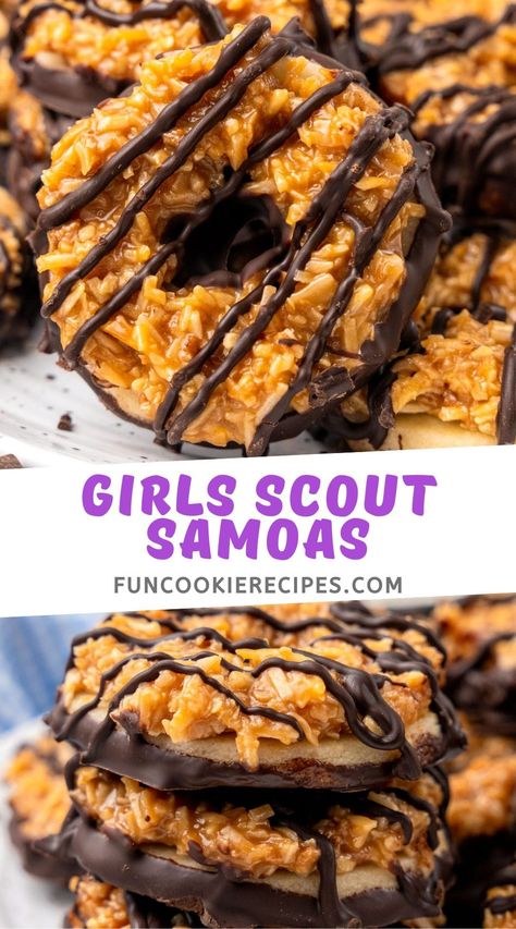 Samosa Cookie Recipe, Homemade Girl Scout Cookies, Homemade Samoa Cookies, Copycat Samoa Cookies, Somoa Cookies, Cat Meals, Samoa Cookies Recipe, Samoa Cookie Bars Allrecipes, No Bake Samoa Cookies (girl Scout Copycat)