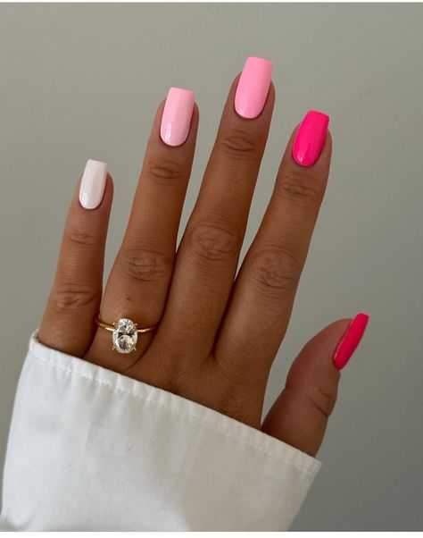 Pink And White Wedding Nails, Gellack Nails, White Wedding Nails, Pink And White Wedding, Light Pink Nails, Summery Nails, Bright Nails, Pink Nail Designs, Dipped Nails