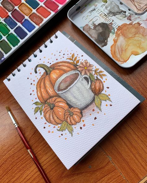 Fall is coming 🍂 🎃 #art #artgallery #paintings #fallvibes #pumpkin #october #soon #fall #watercolorsketch #drawing #sketching Fall Is Coming, Drawing Sketching, Watercolor Sketch, Fall Vibes, Art Gallery, Paintings, Drawings, Art