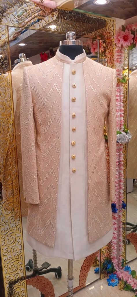 9819925647 Gents Traditional Wear Indian, Pathani Sherwani Men, Sadri Kurta For Men New, Wedding Dress For Men Suits, Shervani Design For Dulha, Latest Sherwani Designs For Men, Mens Ethnic Wear Wedding Indian Groom, Groom Kurta Indian Weddings, Groom Outfit For Sangeet