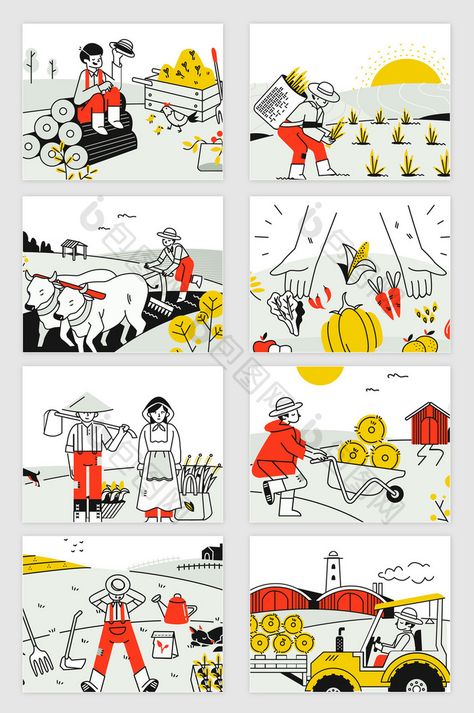 Farmers Illustration, Illustration Countryside, Farmer Image, Farming Illustration, Farmer Illustration, Farmer Design, Farm Illustration, Png Images Free, Illustrator Design Tutorial