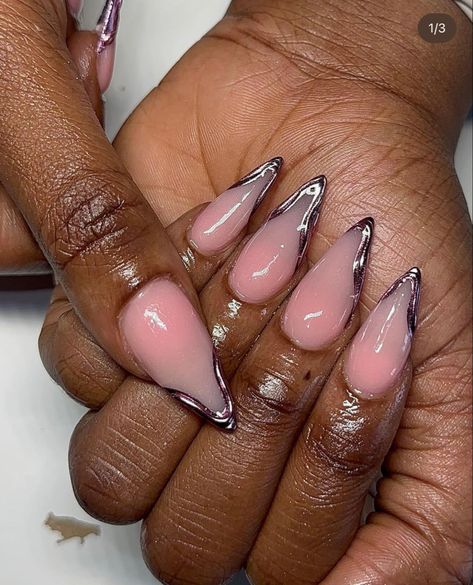 3d French Tip Nails, Nail Inspo Black, Almond Nails French Tip, Nail Designs Almond, Almond Nails French, Nails French Tip, Dope Nail Designs, Nails French, Girls Nails