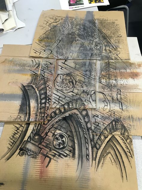 Gcse Architecture Final Piece, Gcse Art Buildings Final Piece, Alevel Sketchbook Art Architecture, A Level Art Sketchbook Architecture, Alevel Art Architecture, Architecture Artists Gcse, A Level Art Final Piece Architecture, Gcse Architecture Sketchbook, Places And Spaces Gcse Art Mindmap