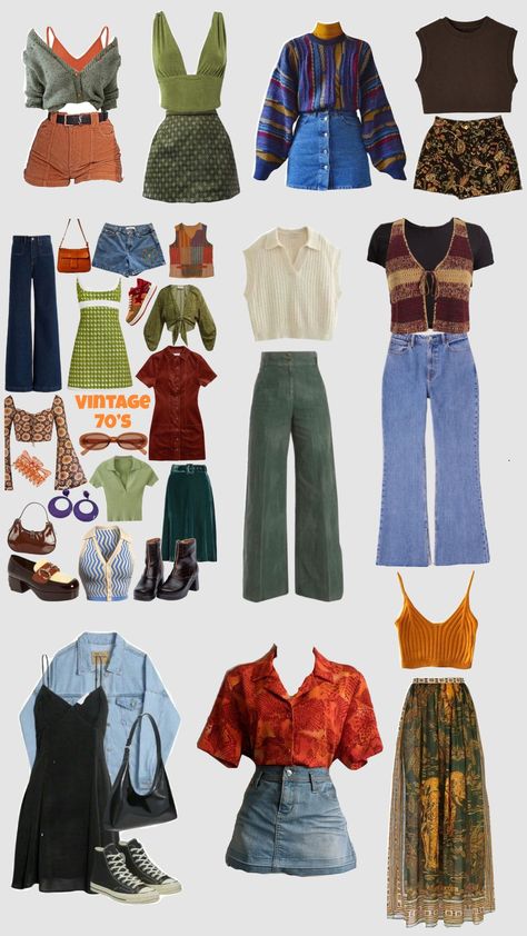 70s 70s Trendy Outfits, 70s Fashion Style, 1970s Fashion Plus Size, 70s Poncho Outfit, Chic 70s Outfits, 70s Summer Outfits Shorts, 70s Outfits Ideas For Women, 70s Aesthetic Fashion Outfit, Hippie 70s Outfits