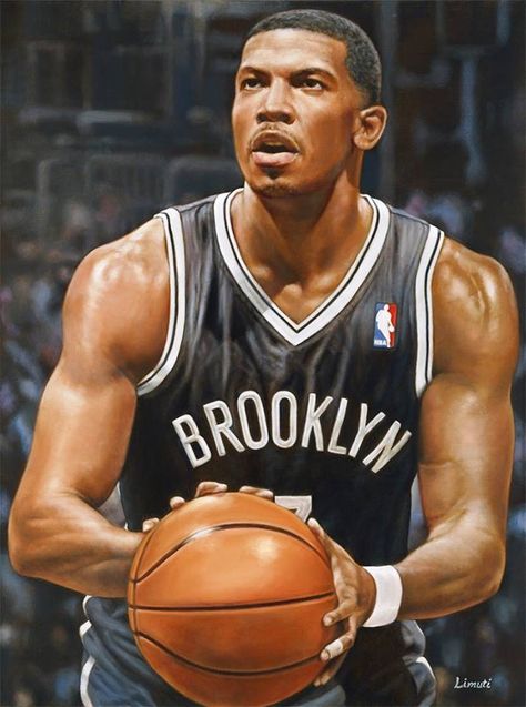 Joe Johnson of the Brooklyn Nets by Garry Limuti www.facebook.com/limuti.art www.fineartamerica.com/profiles/garry-limuti.html  MEDIUM: Oil on Canvas Style Dunks, Nba Nets, Joe Johnson, Basketball Players Nba, Basketball Net, News Highlights, Basketball Art, Nba News, Love And Basketball