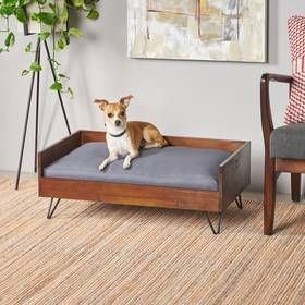 Dog Bed Living Room, Dog Bed Frame, Wood Dog Bed, Dog Bed Modern, Bed Living Room, Modern Cushions, Dog Sofa Bed, Pet Sofa, Wood Dog