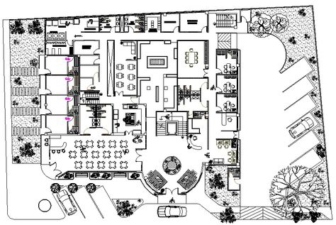 4 Star Hotel plan The architecture layout plan of 4 Star Hotel plan. Hotel Lobby Floor Plan Layout, Hotel Site Plan, Hotel Lobby Floor Plan, Lobby Floor Plan, Lobby Plan, Forest Hotel, Hotel Design Architecture, Hotel Floor Plan, 4 Star Hotel