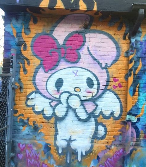 Graffiti Room, Images Hello Kitty, Arte Indie, Graffiti Writing, Melody Hello Kitty, Graffiti Tagging, Graffiti Style Art, Spray Paint Art, Graffiti Wall Art