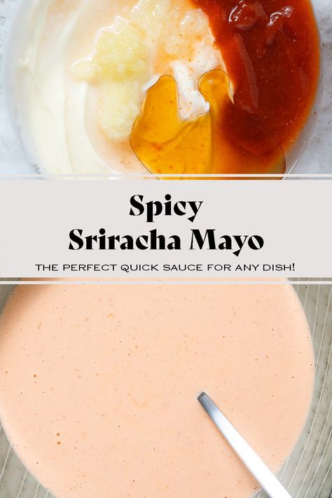 Sriracha Mayo Sauce, Yum Yum Sauce, Sriracha Mayo, Spicy Mayo, Vegan Sauces, Chili Garlic Sauce, Burger And Fries, Burgers Sandwiches, Trending Recipes