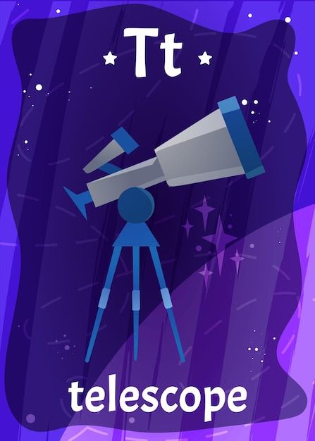 Free vector cartoon printable space alph... | Free Vector #Freepik #freevector #flash-card #telescope #cartoon-space #astronomy Cartoon Printable, Space Alphabet, Vector Cartoon, Letter T, Vector Photo, Outer Space, Astronomy, Graphic Resources, Alphabet