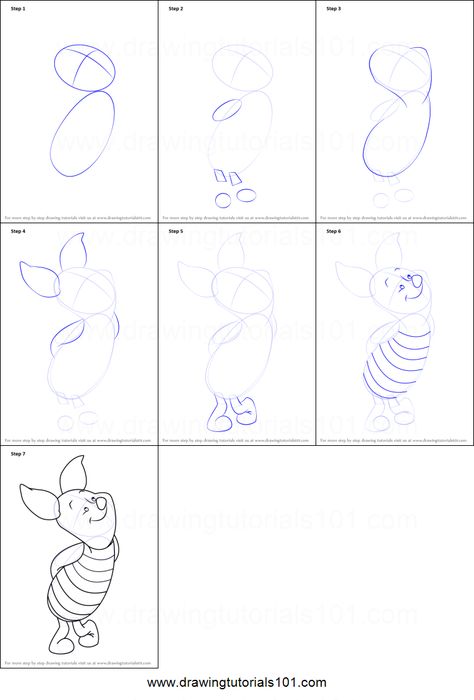 How to Draw Piglet from Winnie the Pooh printable step by step drawing sheet : DrawingTutorials101.com How To Draw Pooh Bear Step By Step, How To Draw Piglet, How To Draw Piglet Step By Step, Winnie The Pooh Drawing Step By Step, How To Draw Winnie The Pooh Characters, Winnie The Pooh Nail Art Step By Step, Disney How To Draw, Piglet Winnie The Pooh Drawing, How To Draw Winnie The Pooh Step By Step