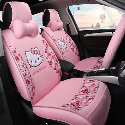 hello kitty car seat covers Hello Kitty Car Accessories, Pink Seat Covers, Diy Car Seat Cover, Pink Car Seat Covers, Pink Car Seat, Hello Kitty Cat, Pink Car Accessories, Hello Kitty Car, Girly Car Accessories