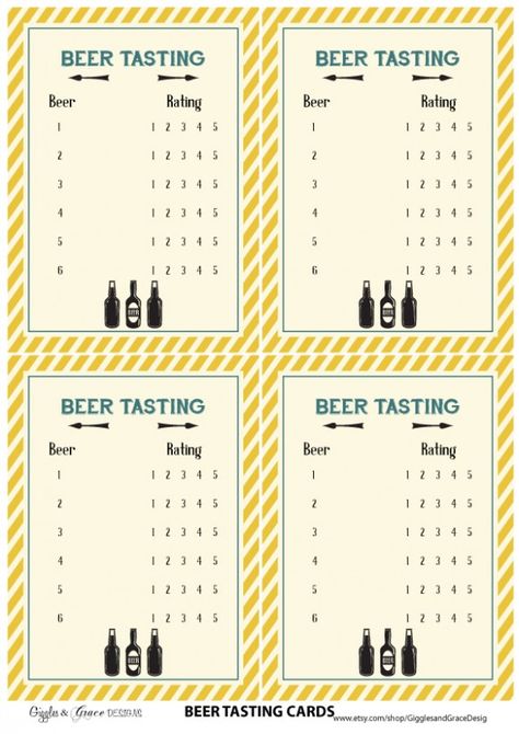 free printables beer tasting cards                                                                                                                                                                                 More Beer Tasting Party Printables, Birthday Invitations For Men, Beer Tasting Party, Menu Suggestions, Octoberfest Party, Beer Birthday Party, Beer Facts, Beer Tasting Parties, Birthday Beer