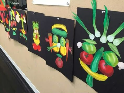 Arcimboldo For Kids, Guiseppe Arcimboldo, Art Classroom Management, Giuseppe Arcimboldo, Childrens Art Projects, 8th Grade Art, 4th Grade Art, Winter Crafts For Kids, Middle School Art