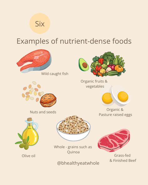 Nutrient-dense foods are those that offer vitamins, minerals, and other health-promoting components while being low in added sugars, saturated fats, and sodium. Nutrient profiling methods are designed to rank foods, meals, or diets based on their nutrient content, distinguishing nutrient-rich options from those with lower nutritional value or those that are primarily high in energy. By basing our diets on nutrient-dense foods, we can avoid excessive intake of calories, saturated fats, choles... Nutrient Dense Diet, Saturated Fats, Organic Nuts, Wild Caught Fish, Pasture Raised Eggs, Organic Fruits And Vegetables, Nuts And Seeds, Nutrient Dense Food, Nutritional Value