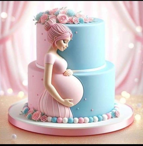 Baby Shower Cake Ideas Unique, Unique Baby Shower Cakes, Celebrity Baby Showers, Baby Reveal Cakes, Baby Shower Cake Designs, Pregnant Cake, Cake Designs For Girl, Fondant Cake Designs, Cake Models