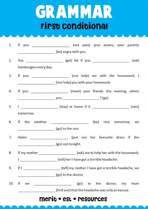 Conditional Sentences, 1st Conditional Worksheet, First Conditional, Third Conditional Sentences, First Conditional Worksheet, Conditional Type 1 And 2 Worksheet, Mixed Conditionals Worksheet, Conditionals Grammar, Third Grade Reading Worksheets